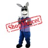 Cartoon Donkey Mascot Costume with Black Glasses
