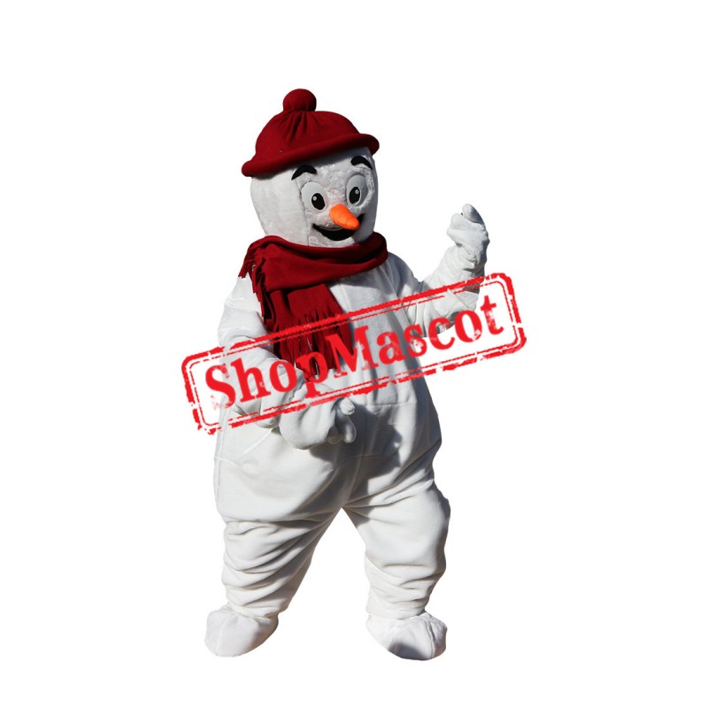 Christmas Snowman Mascot Costume Hot Sale Red Hat