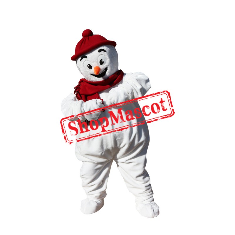 Christmas Snowman Mascot Costume Hot Sale Red Hat