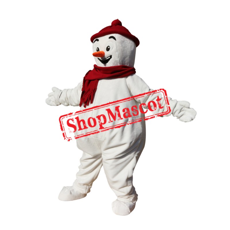 Christmas Snowman Mascot Costume Hot Sale Red Hat