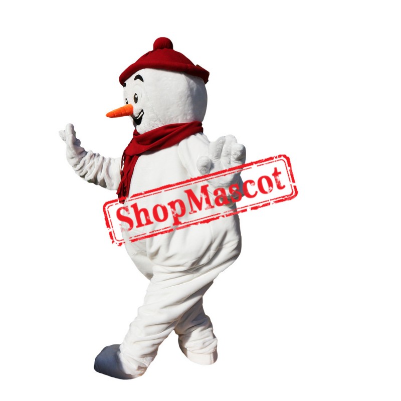 Christmas Snowman Mascot Costume Hot Sale Red Hat