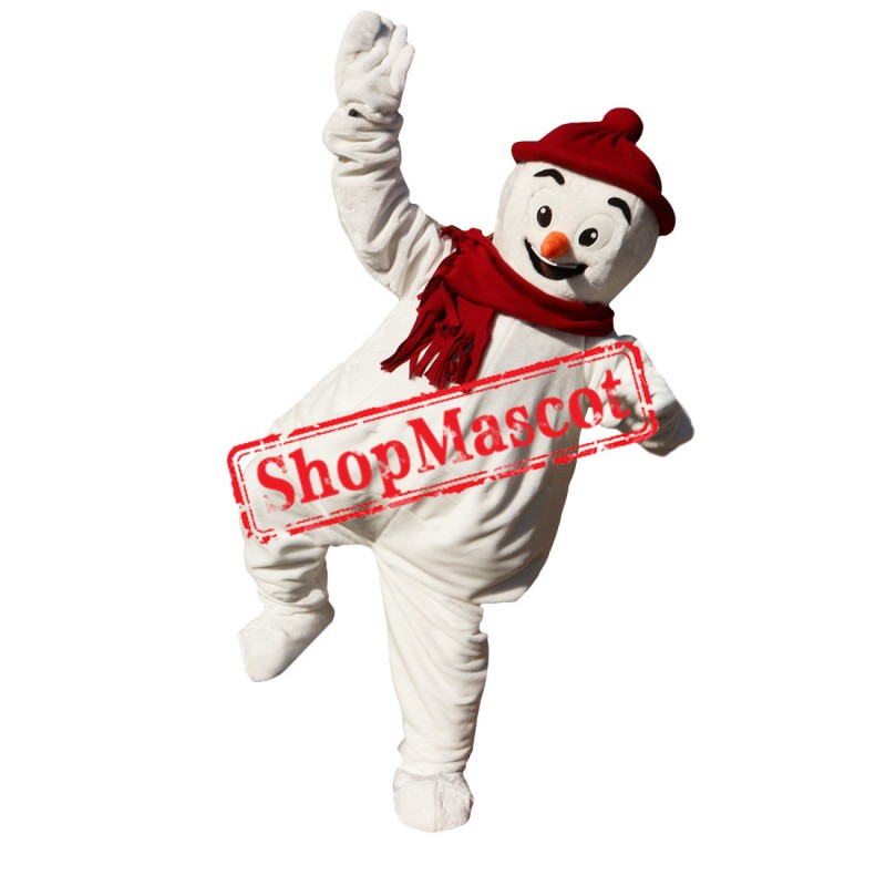 Christmas Snowman Mascot Costume Hot Sale Red Hat
