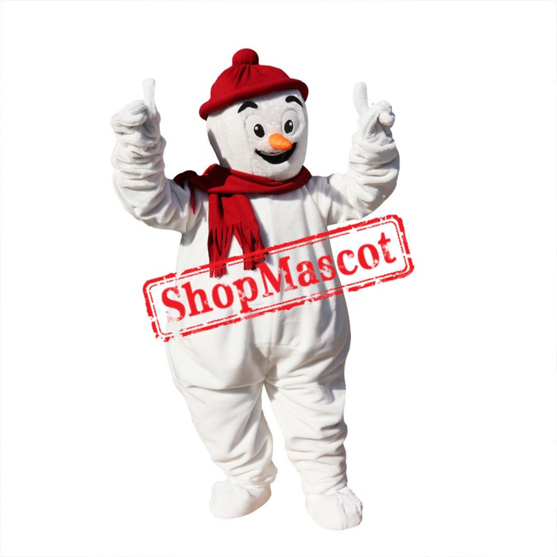 Christmas Snowman Mascot Costume Hot Sale Red Hat