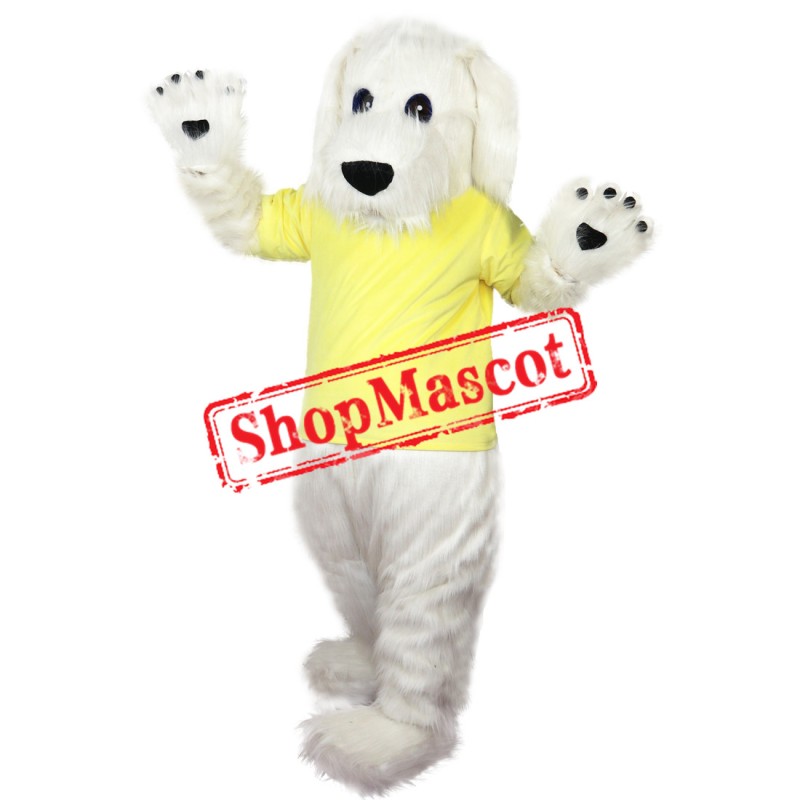 White Dog Furry Mascot Costume
