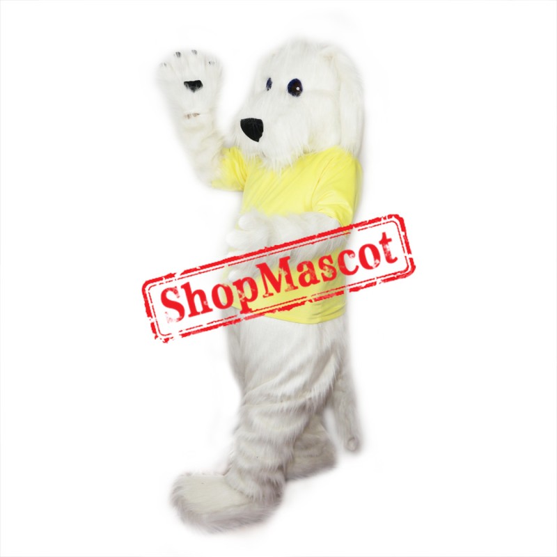 White Dog Furry Mascot Costume