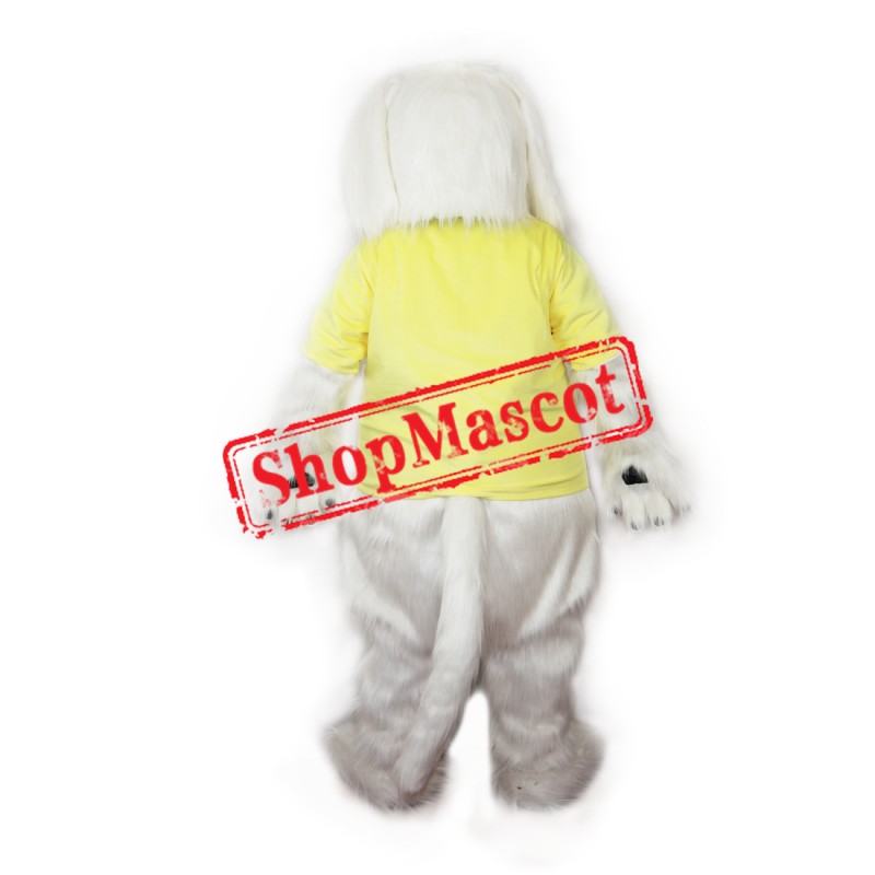 White Dog Furry Mascot Costume