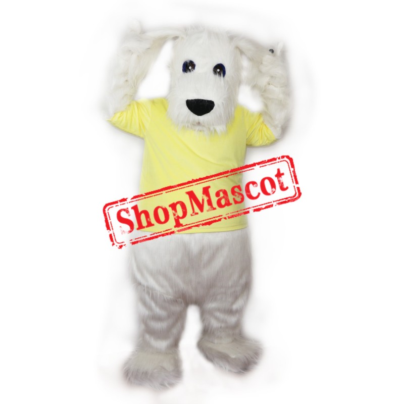 White Dog Furry Mascot Costume