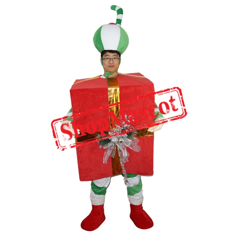 High Quality Green Christmas Gift Mascot Costume