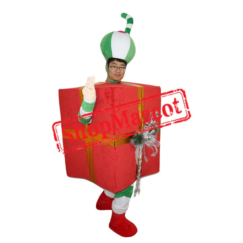 High Quality Green Christmas Gift Mascot Costume