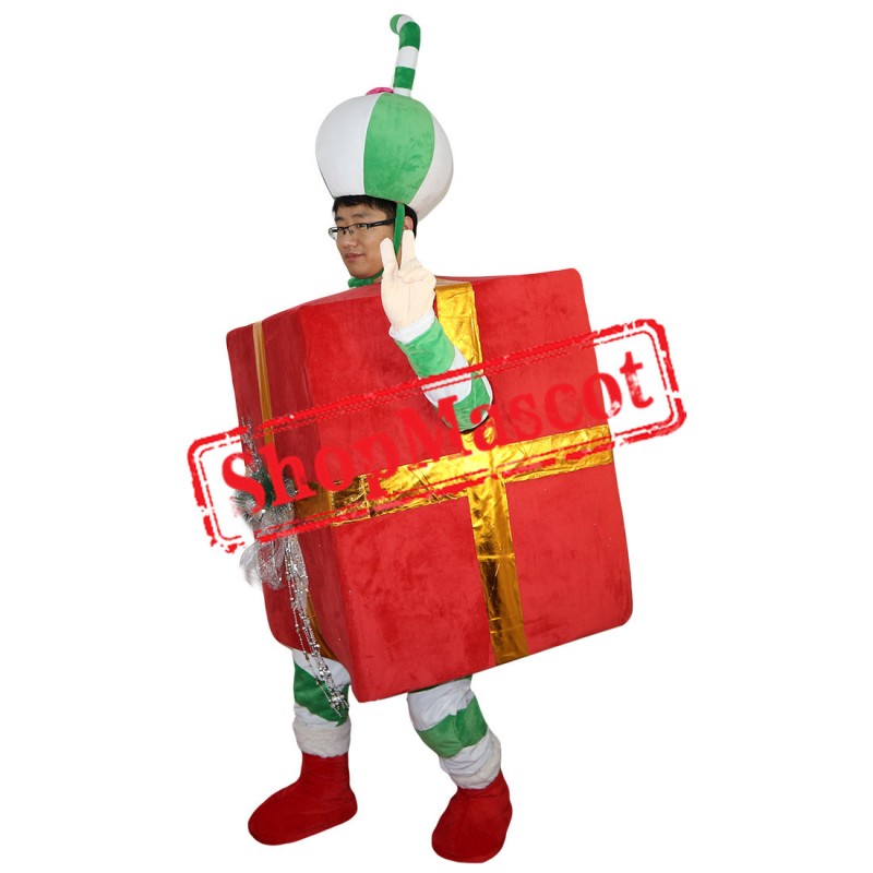 High Quality Green Christmas Gift Mascot Costume