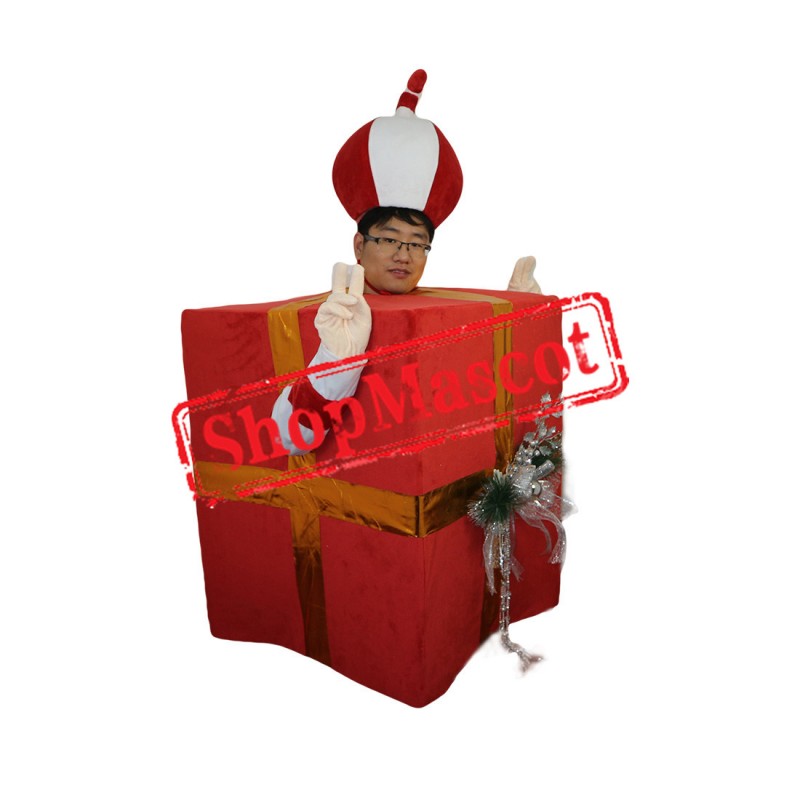 High Quality Red Christmas Gift Mascot Costume