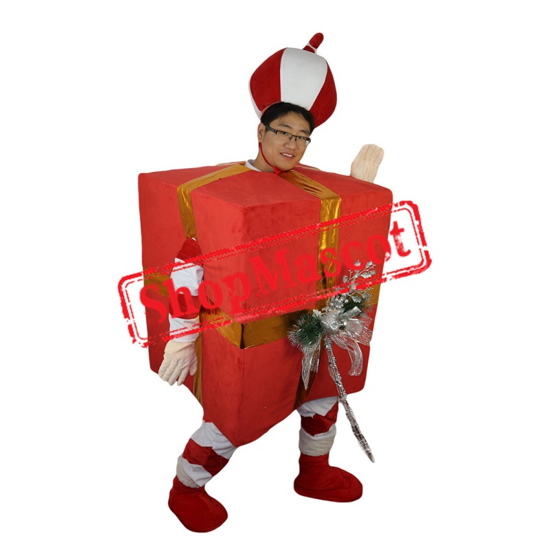 High Quality Red Christmas Gift Mascot Costume