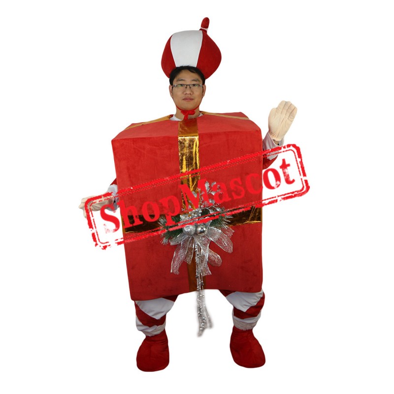 High Quality Red Christmas Gift Mascot Costume