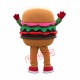 Happy Adult Hamburger Mascot Costume Happy Adult Hamburger Mascot Costume