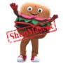 Happy Adult Hamburger Mascot Costume