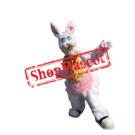 Super Cute White Easter Bunny Mascot Costume