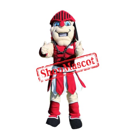 Red Spartan Knight Mascot Costume