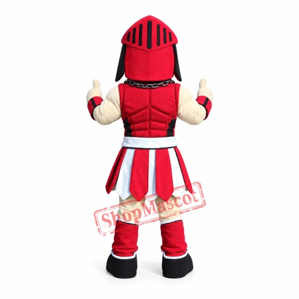 Red Spartan Knight Mascot Costume Red Spartan Knight Mascot Costume