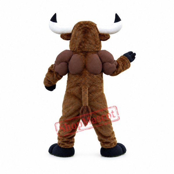 Power Muscular Buffalo Mascot Costume Power Muscular Buffalo Mascot Costume