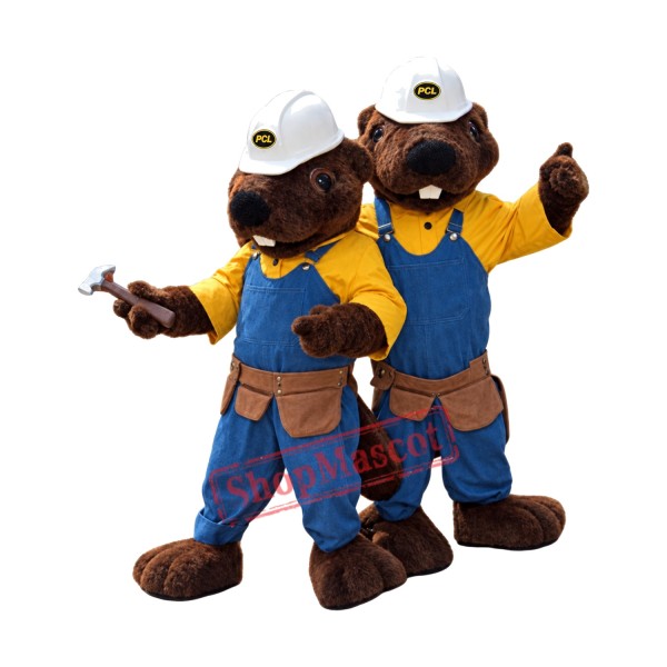 High Quality Worker Beaver Mascot Costume