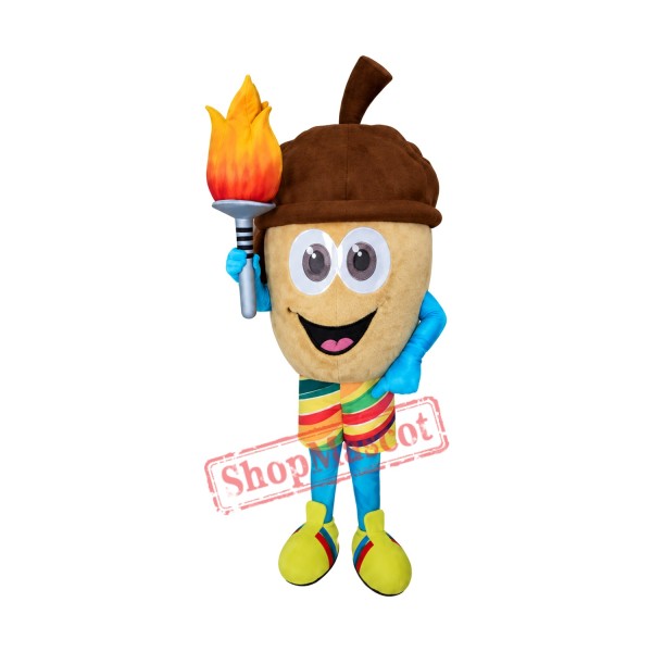 Happy Acorn Mascot Costume Happy Acorn Mascot Costume