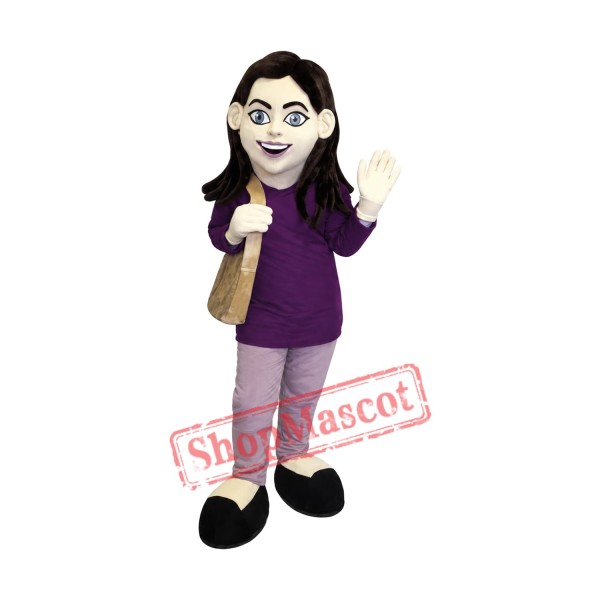 Church Girl Mascot Costume Church Girl Mascot Costume