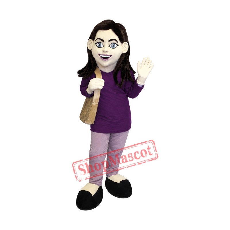 Church Girl Mascot Costume Church Girl Mascot Costume