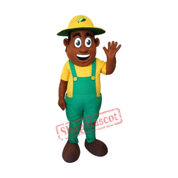 Happy Farmer Mascot Costume Happy Farmer Mascot Costume