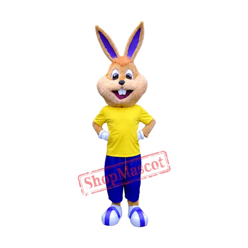 College Happy Bunny Mascot Costume College Happy Bunny Mascot Costume