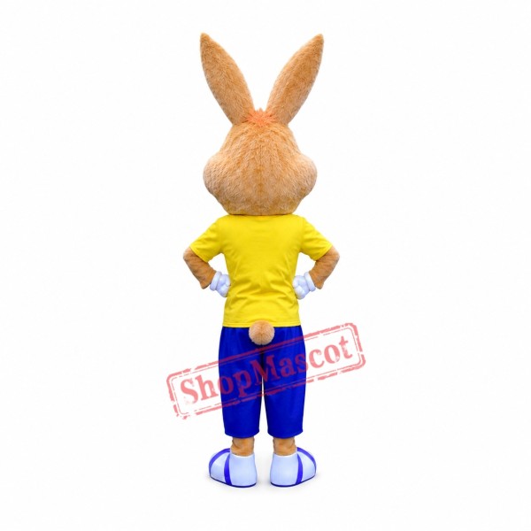 College Happy Bunny Mascot Costume College Happy Bunny Mascot Costume