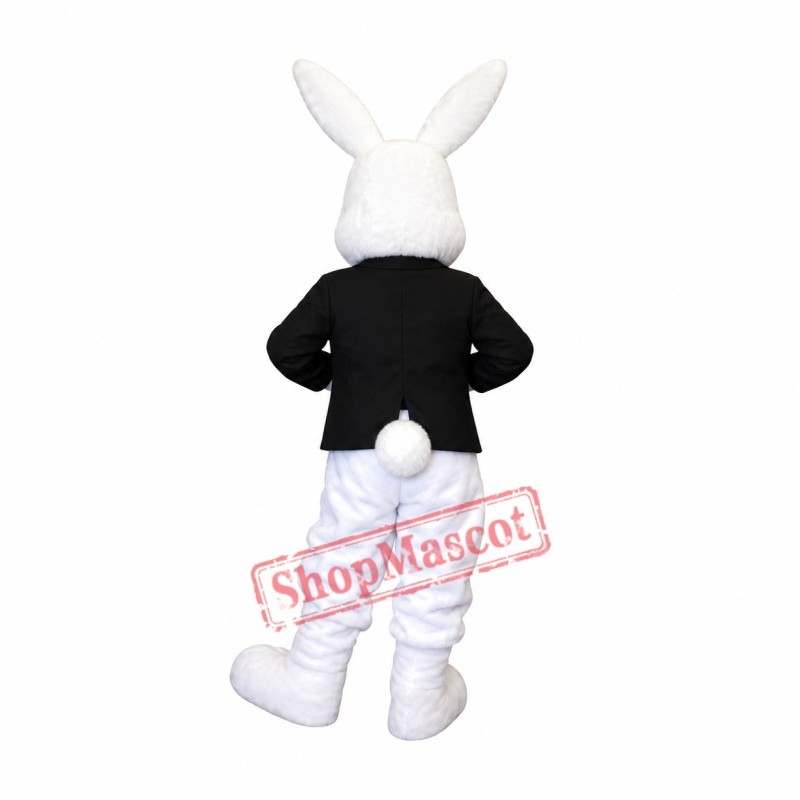 Smiling White Rabbit Mascot Costume Smiling White Rabbit Mascot Costume