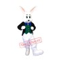 Smiling White Rabbit Mascot Costume