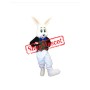 Smiling White Rabbit Mascot Costume