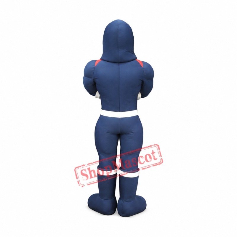 Blue Super Hero Mascot Costume Blue Super Hero Mascot Costume