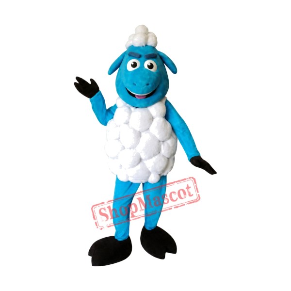 Blue Sheep Mascot Costume
