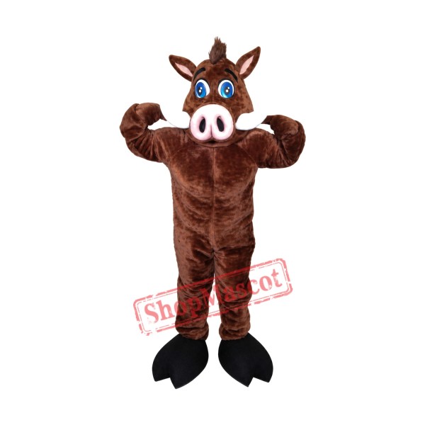 Muscular Warthog Mascot Costume Muscular Warthog Mascot Costume