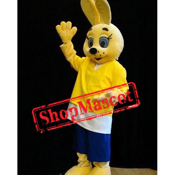 Super Cute Yellow Rabbit Mascot Costume
