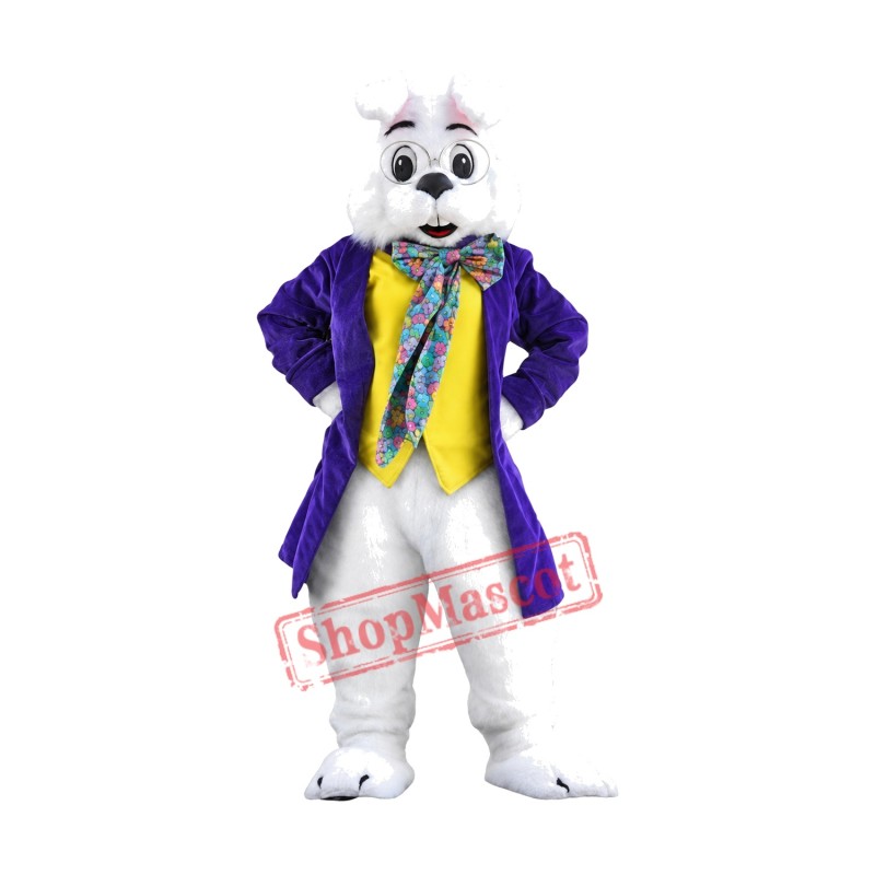 Purple Wendell Rabbit Mascot Costume Purple Wendell Rabbit Mascot Costume