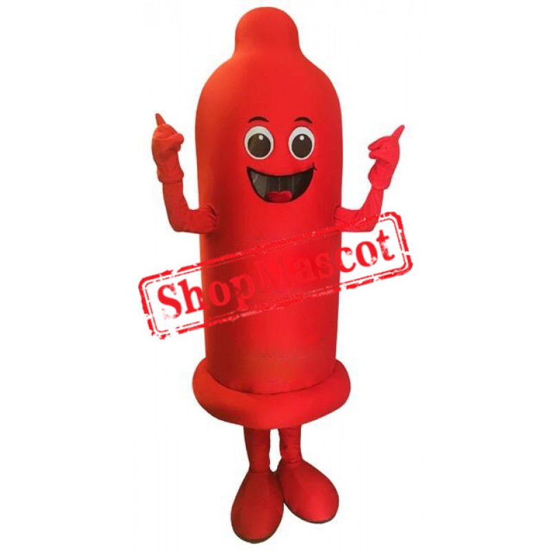 Red Condom Mascot Costume