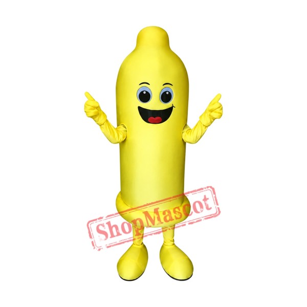 Yellow Condom Mascot Costume