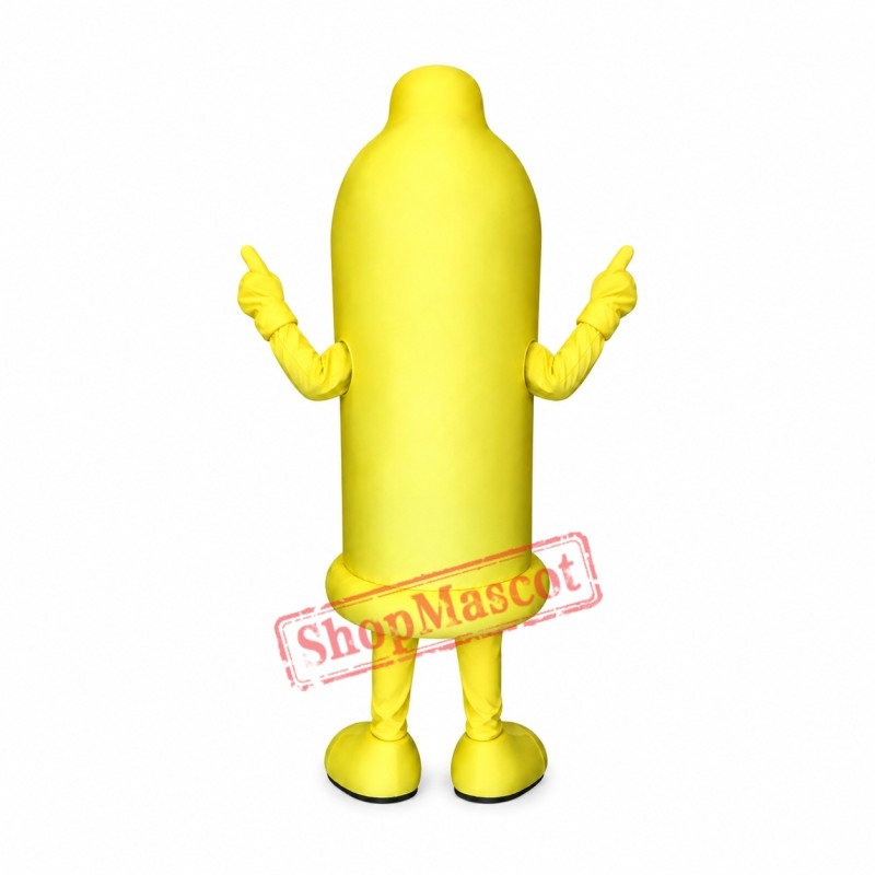 Yellow Condom Mascot Costume