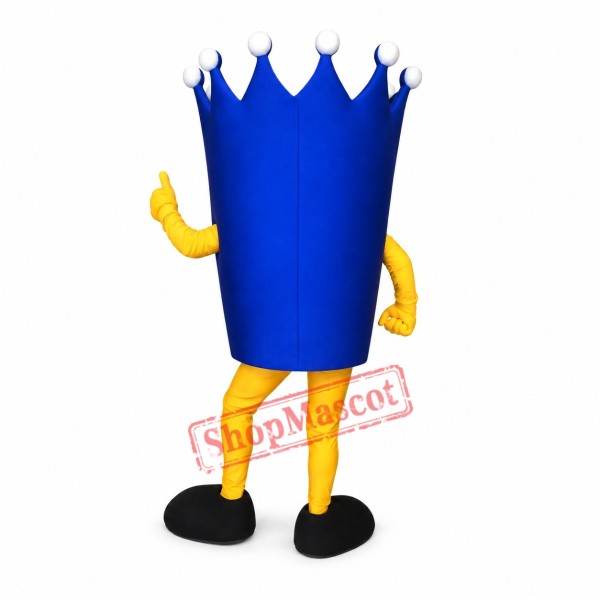 Blue Crown Mascot Costume Blue Crown Mascot Costume