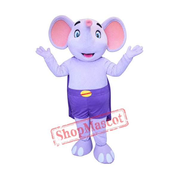 Super Cute Purple Elephant Mascot Costume Super Cute Purple Elephant Mascot Costume