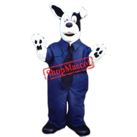 White & Black Dog Mascot Costume Free Shipping