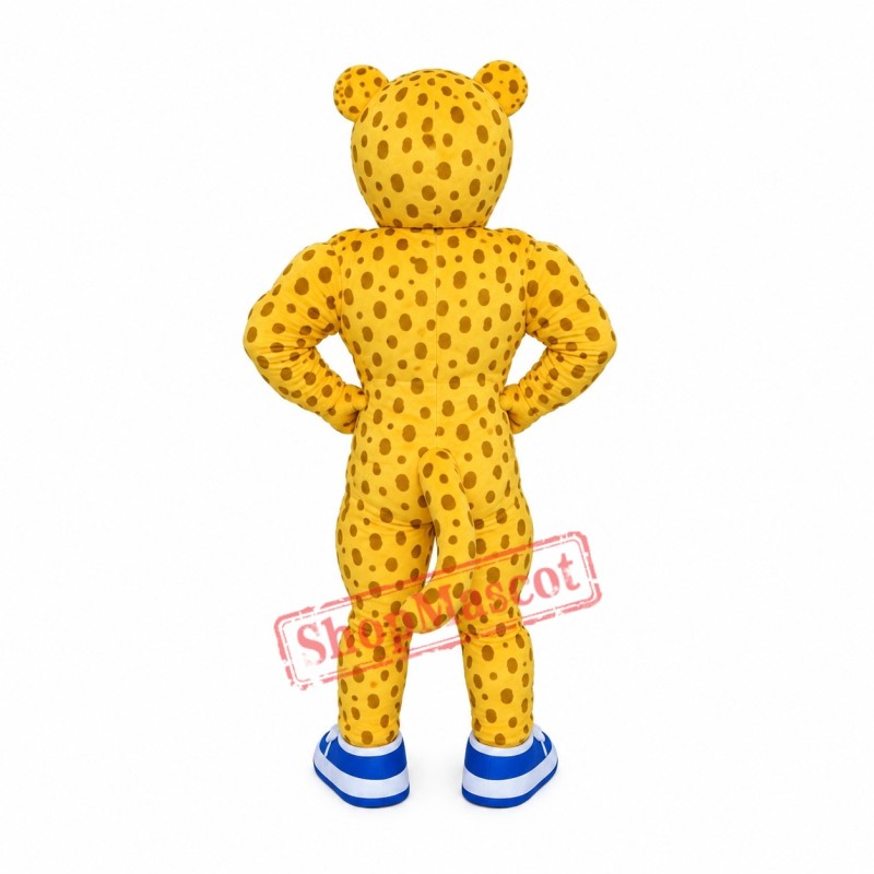 Power Cheetah Mascot Costume Power Cheetah Mascot Costume