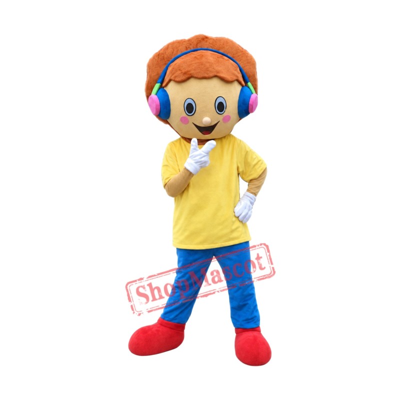 Music Boy Mascot Costume Music Boy Mascot Costume