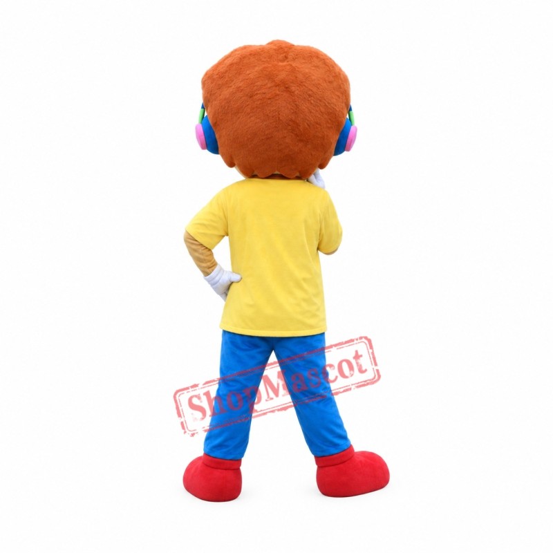 Music Boy Mascot Costume Music Boy Mascot Costume