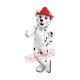 Super Cute White Fire Dog Mascot Costume