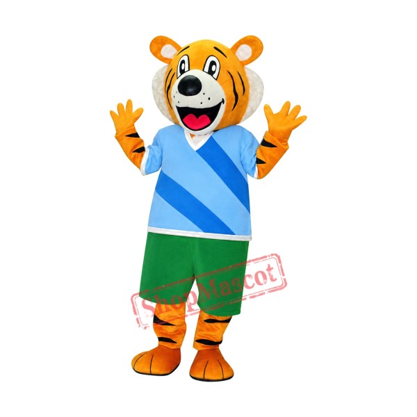Happy School Tiger Mascot Costume Happy School Tiger Mascot Costume