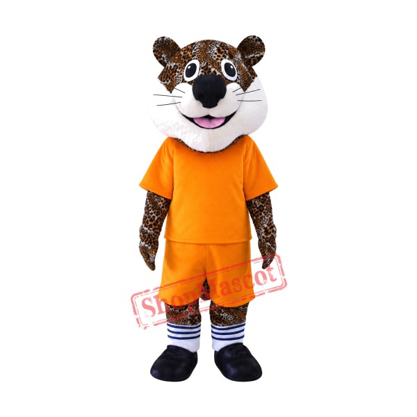 Happy School Leopard Mascot Costume Happy School Leopard Mascot Costume
